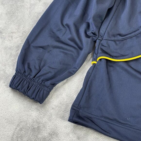 Vintage Nike Jacket Mens Large Blue Full Zip Spell Out Y2K‎ Track Yellow Trim - Picture 5 of 14